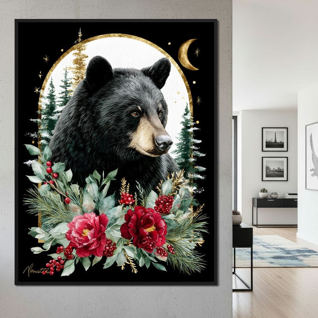 Moonlit Floral Gold Black Bear - Image 2