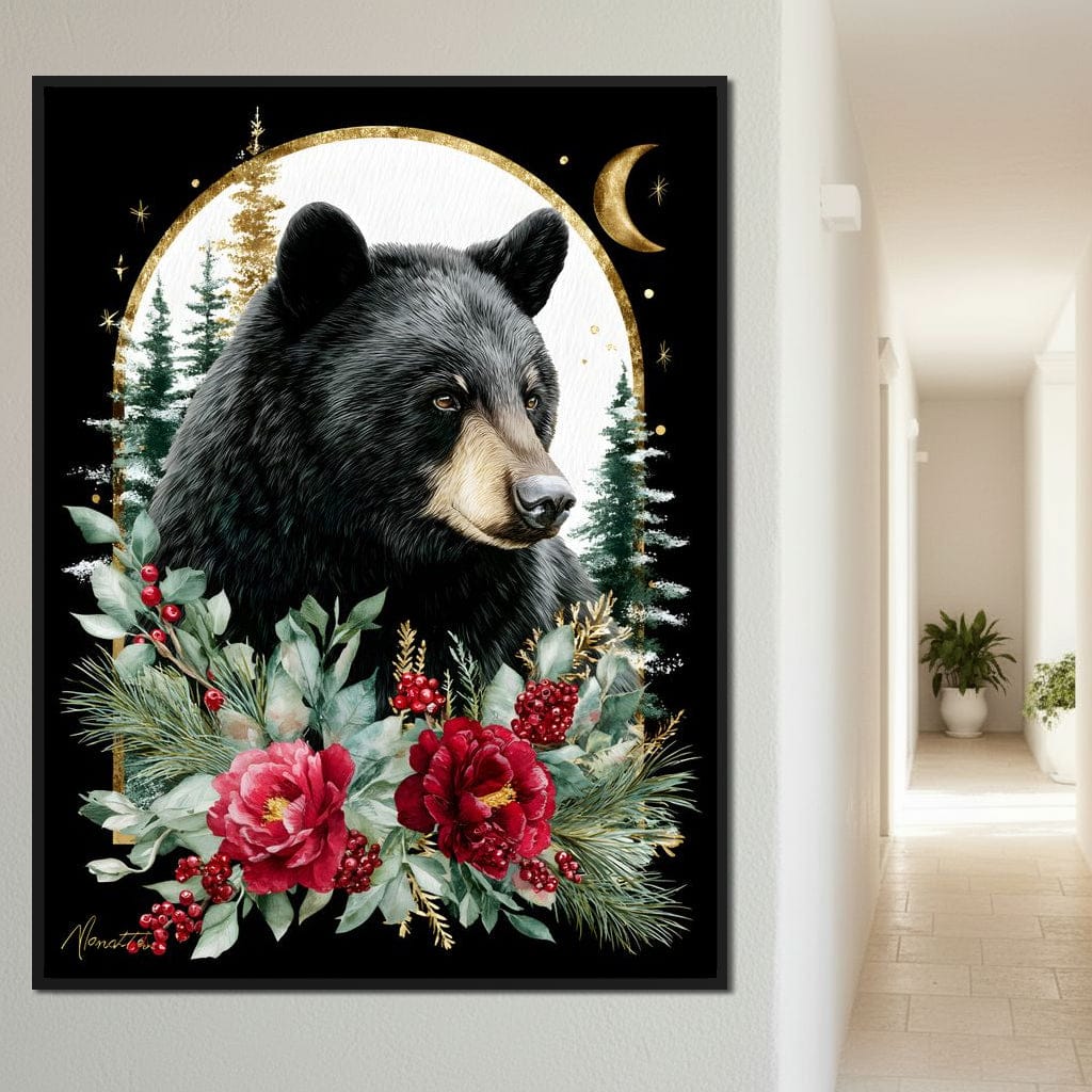 Moonlit Floral Gold Black Bear - Image 3
