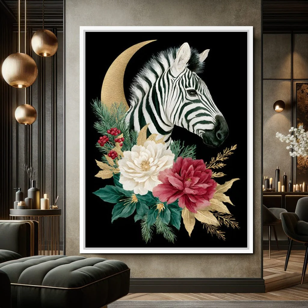 Moonlit Floral Gold Zebra - Image 10