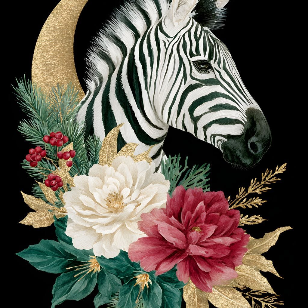 Moonlit Floral Gold Zebra - Image 13