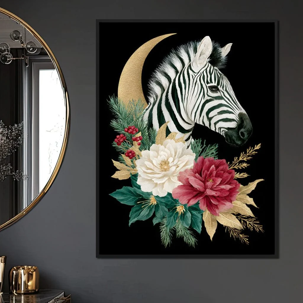 Moonlit Floral Gold Zebra - Image 4
