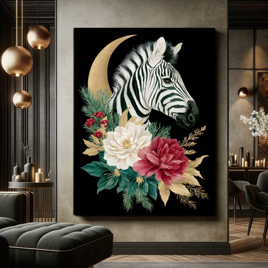 Moonlit Floral Gold Zebra - Image 6