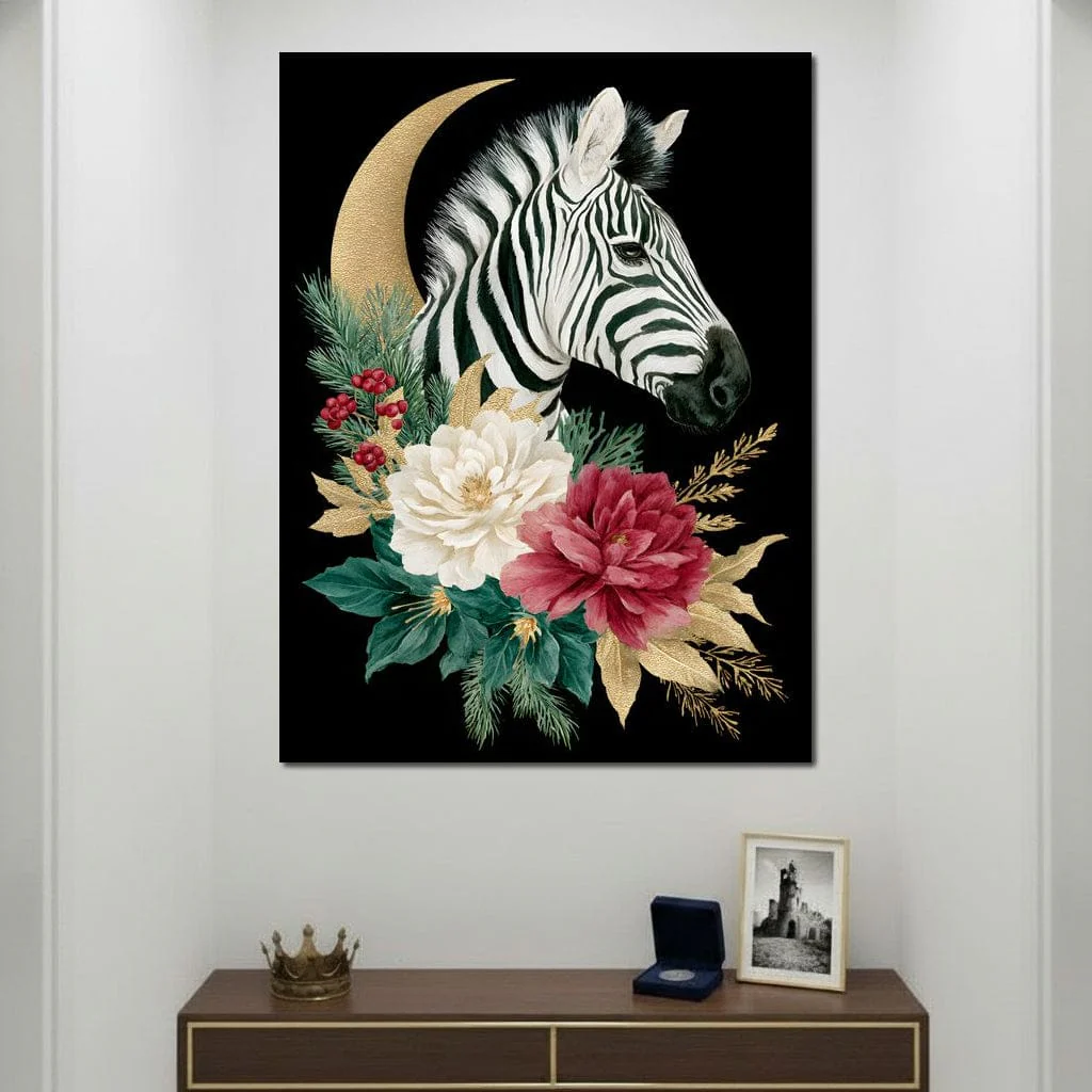 Moonlit Floral Gold Zebra - Image 7