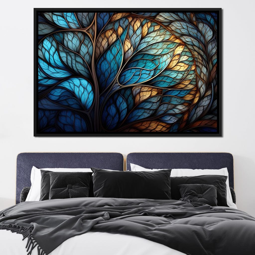 Mosaic Majesty in Beige and Sky Blue - Image 2