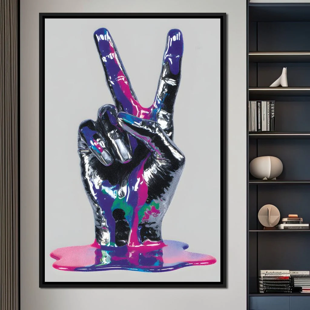Neon Drip Victory Hand Statement - Image 13