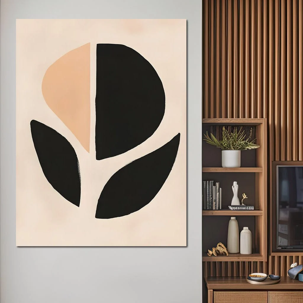 Neutral Abstract Leaf Silhouette - Image 5