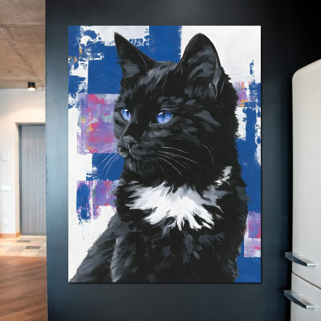 Nocturnal Blue Eyed Feline Portrait - Image 10