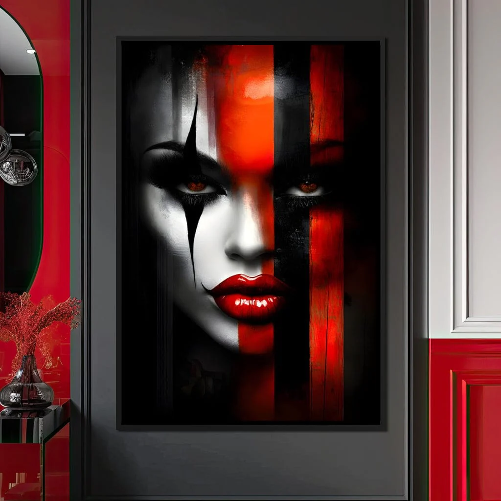 Noir Harlequin Red Stripe Face - Image 13