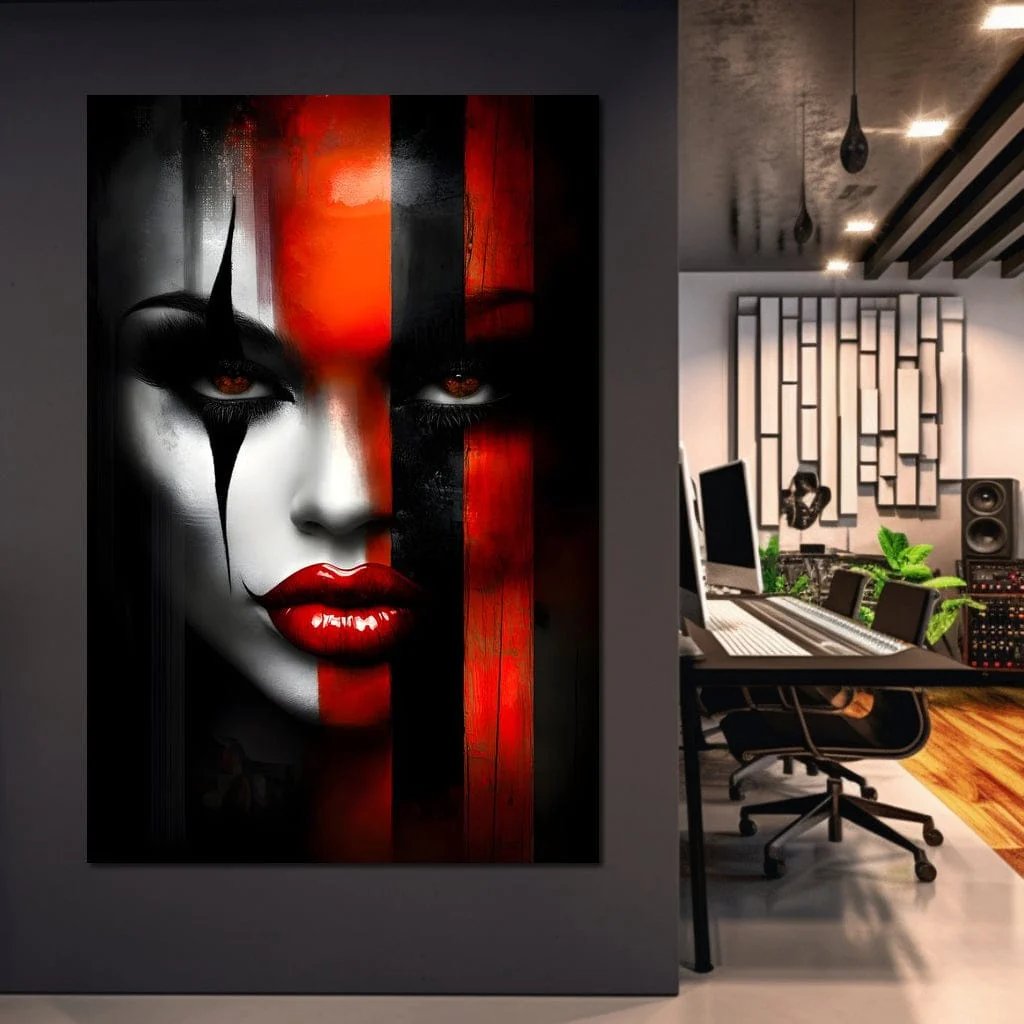 Noir Harlequin Red Stripe Face - Image 9
