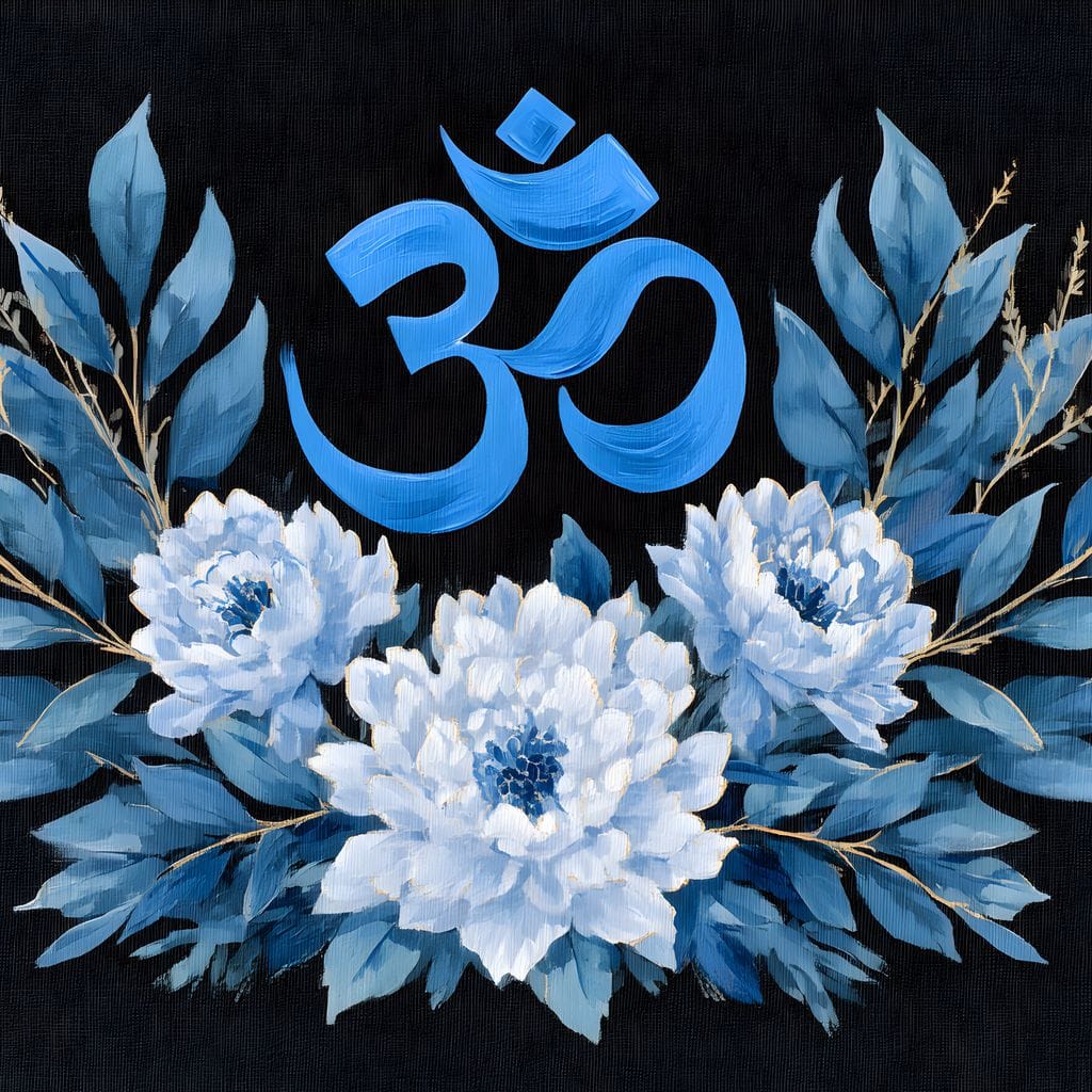 Om Blue Lotus Floral Mandala - Image 14