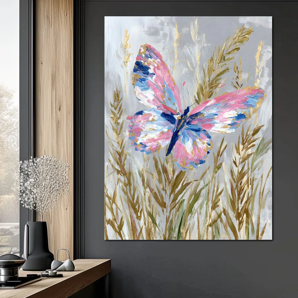 Pastel Butterfly Meadow Painting - Image 10