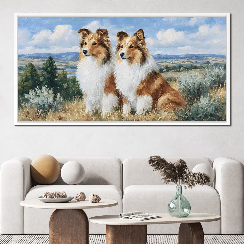 Pastoral Collie Duo Countryside - Image 11