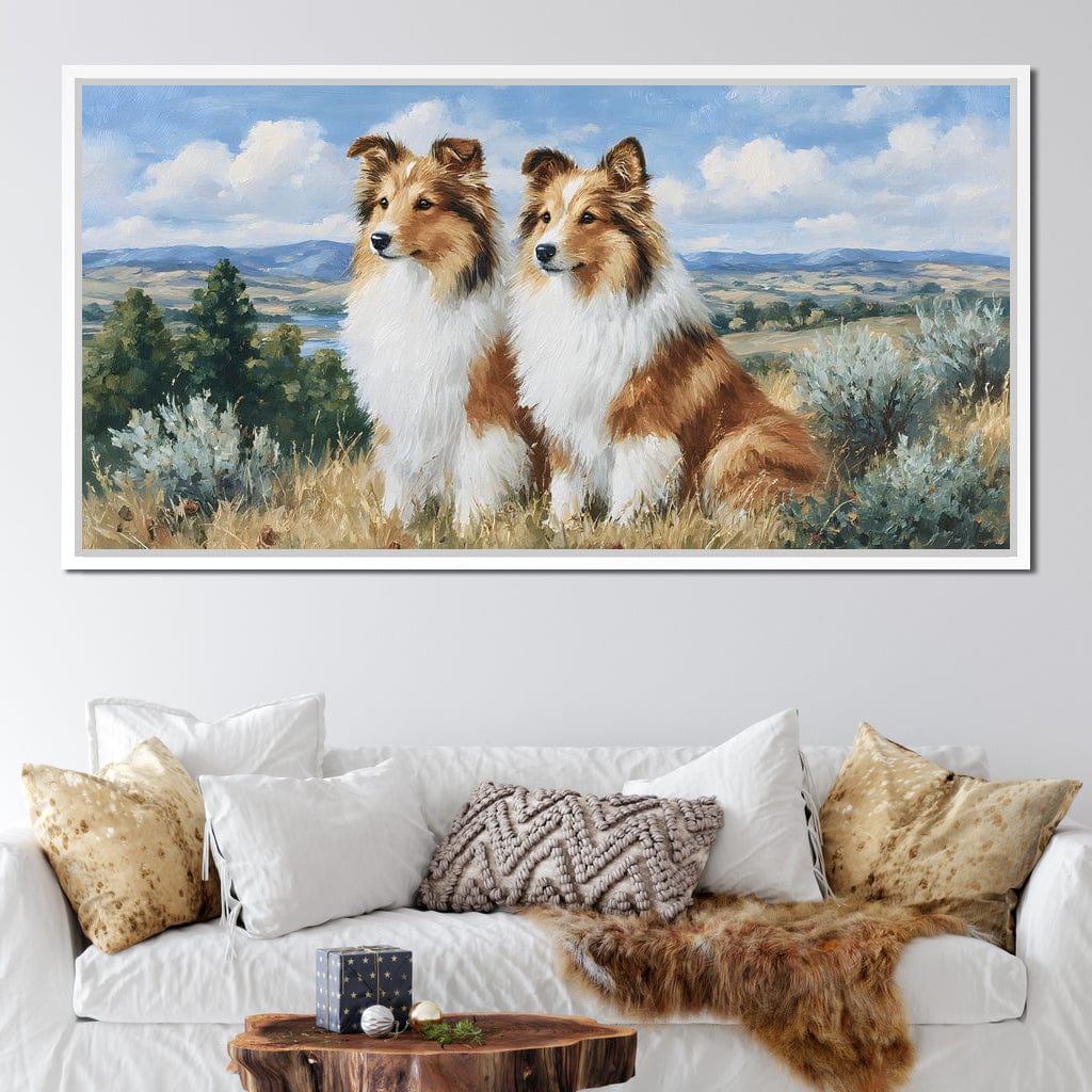 Pastoral Collie Duo Countryside - Image 9