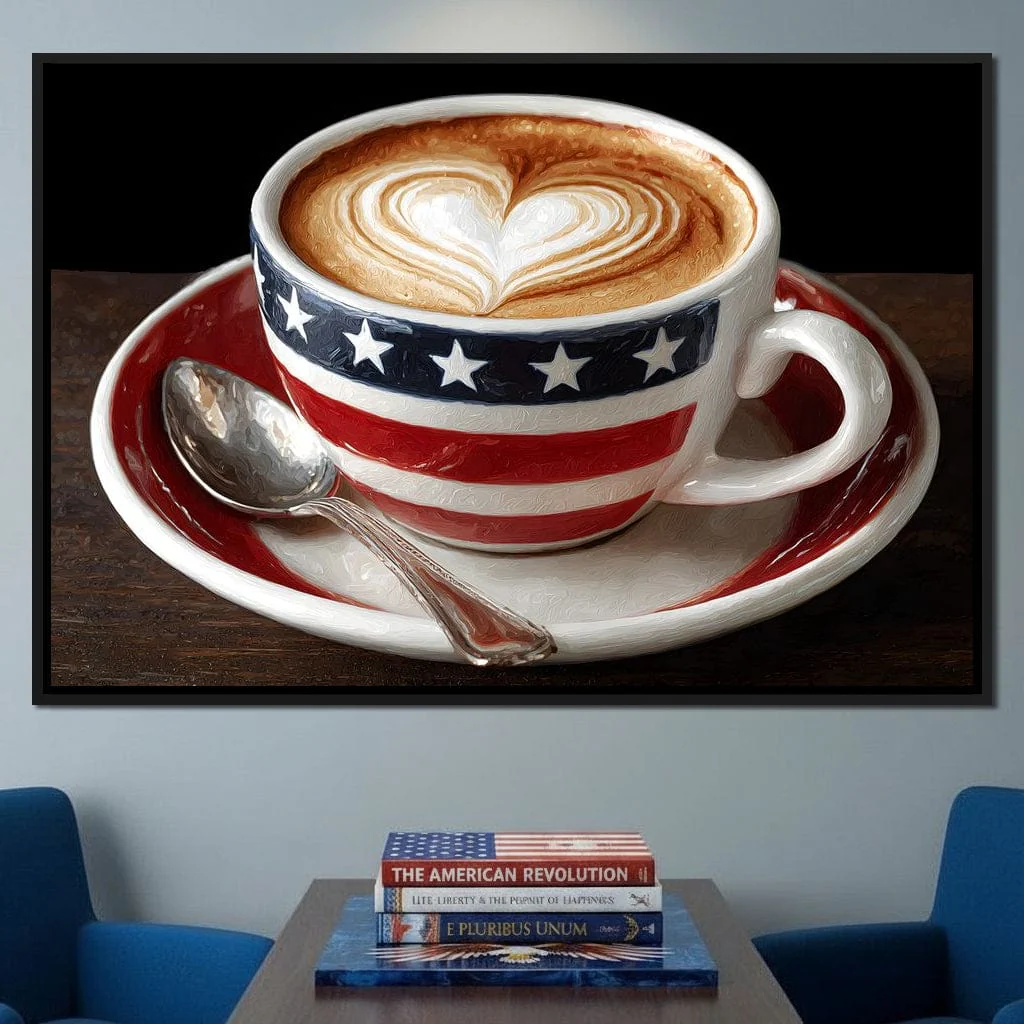 Patriotic Latte Heart Cup - Image 2