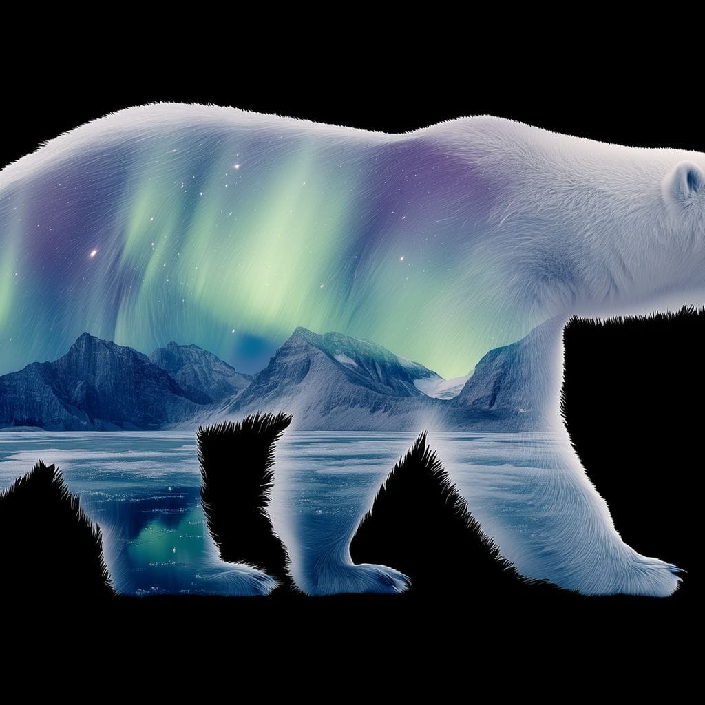 Polar Bear Aurora Silhouette - Image 13