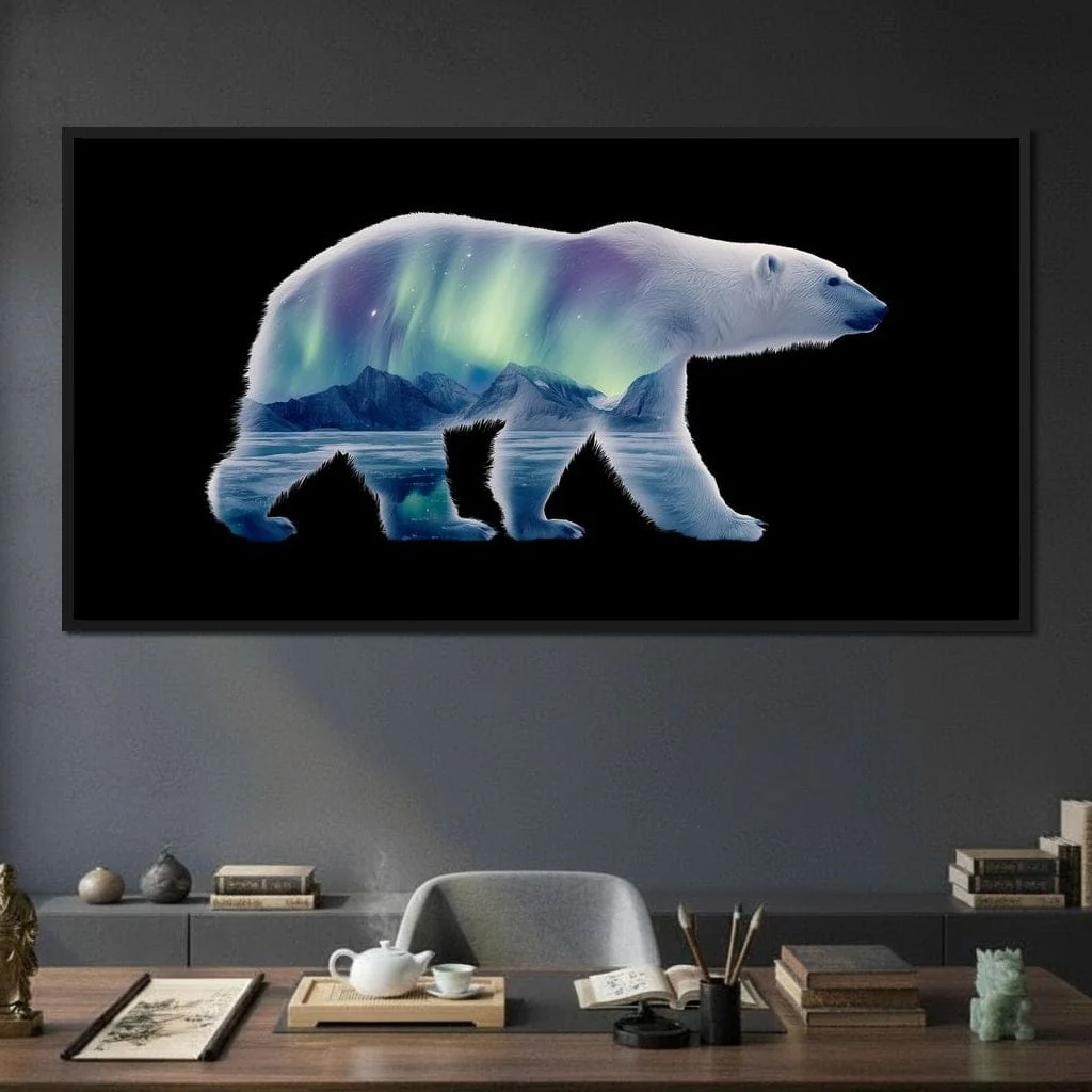 Polar Bear Aurora Silhouette - Image 2