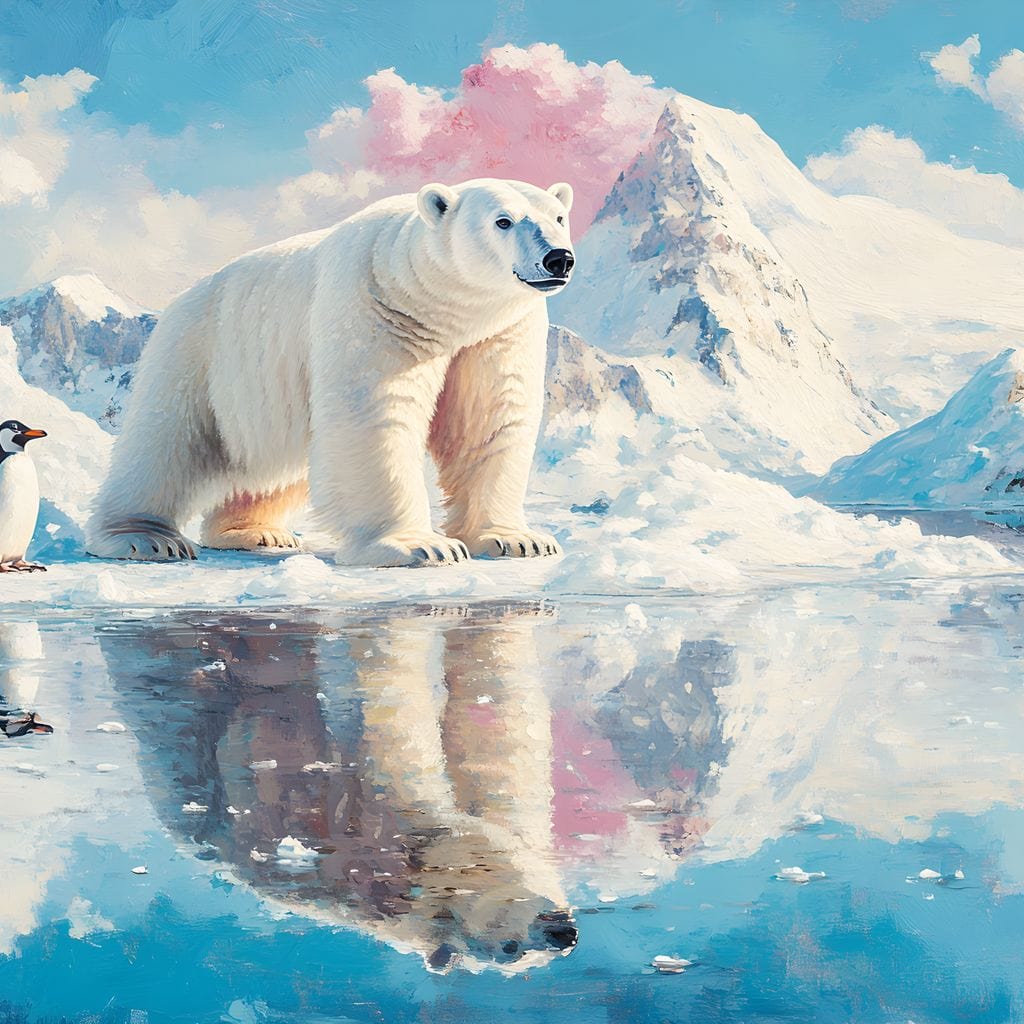 Polar Bears Companions Reflected - Image 15