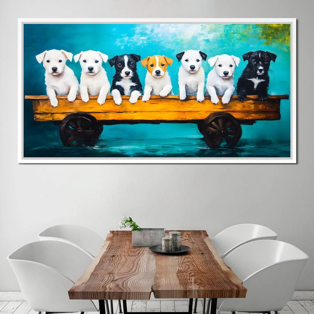 Puppy Parade on Wooden Wagon - Image 12