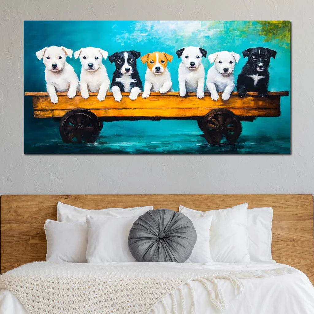 Puppy Parade on Wooden Wagon - Image 7