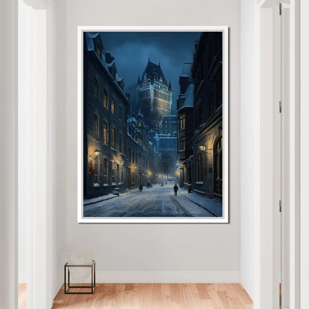 Quebec City Street On a Winter Night - Image 14