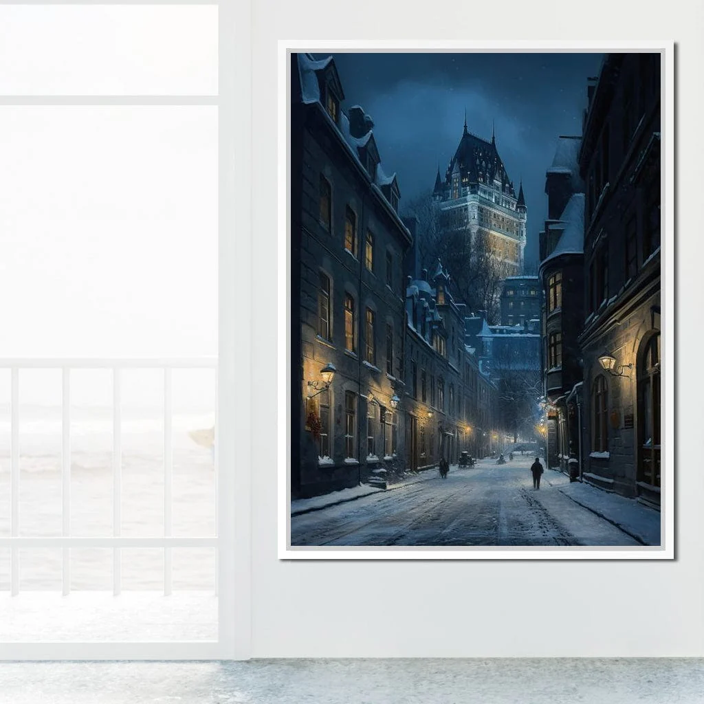 Quebec City Street On a Winter Night - Image 15