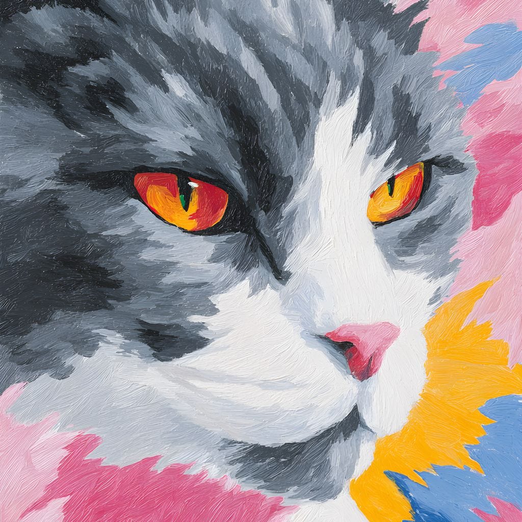Radiant Feline Fire Eyes Portrait - Image 14