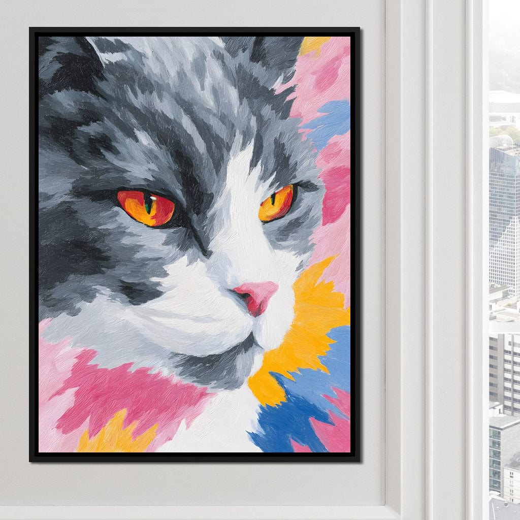 Radiant Feline Fire Eyes Portrait - Image 8