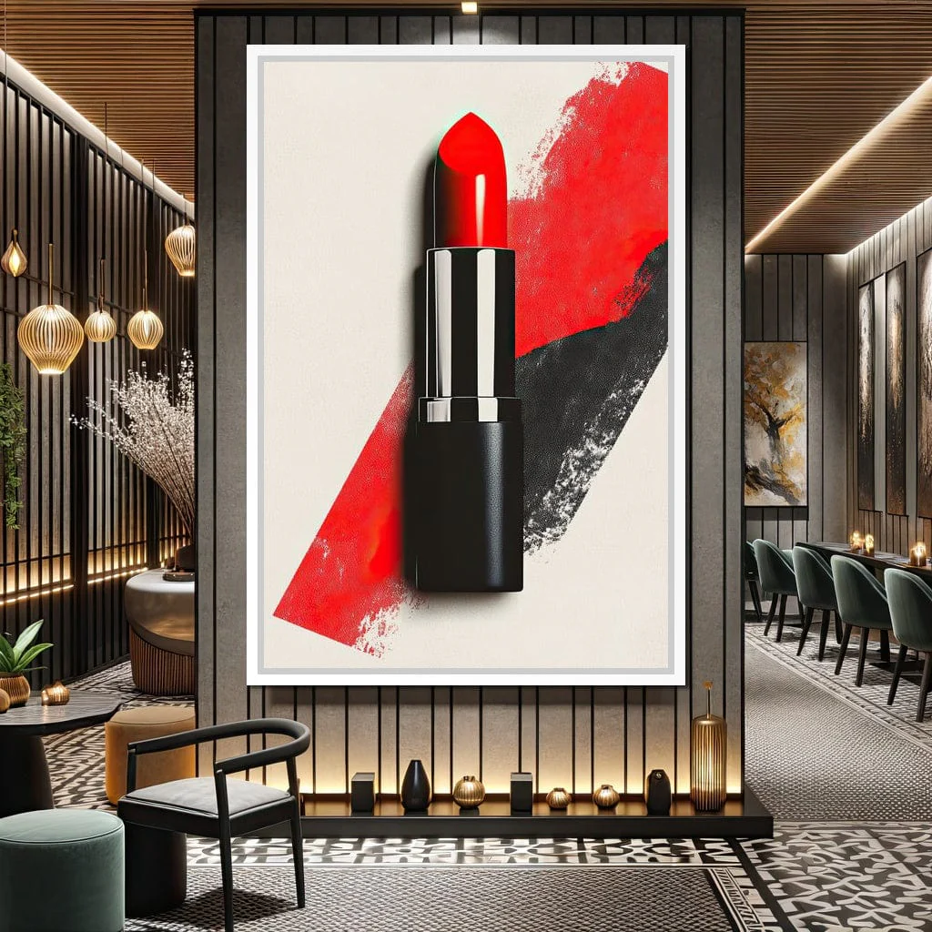 Radiant Lipstick Allure on Canvas - Image 3