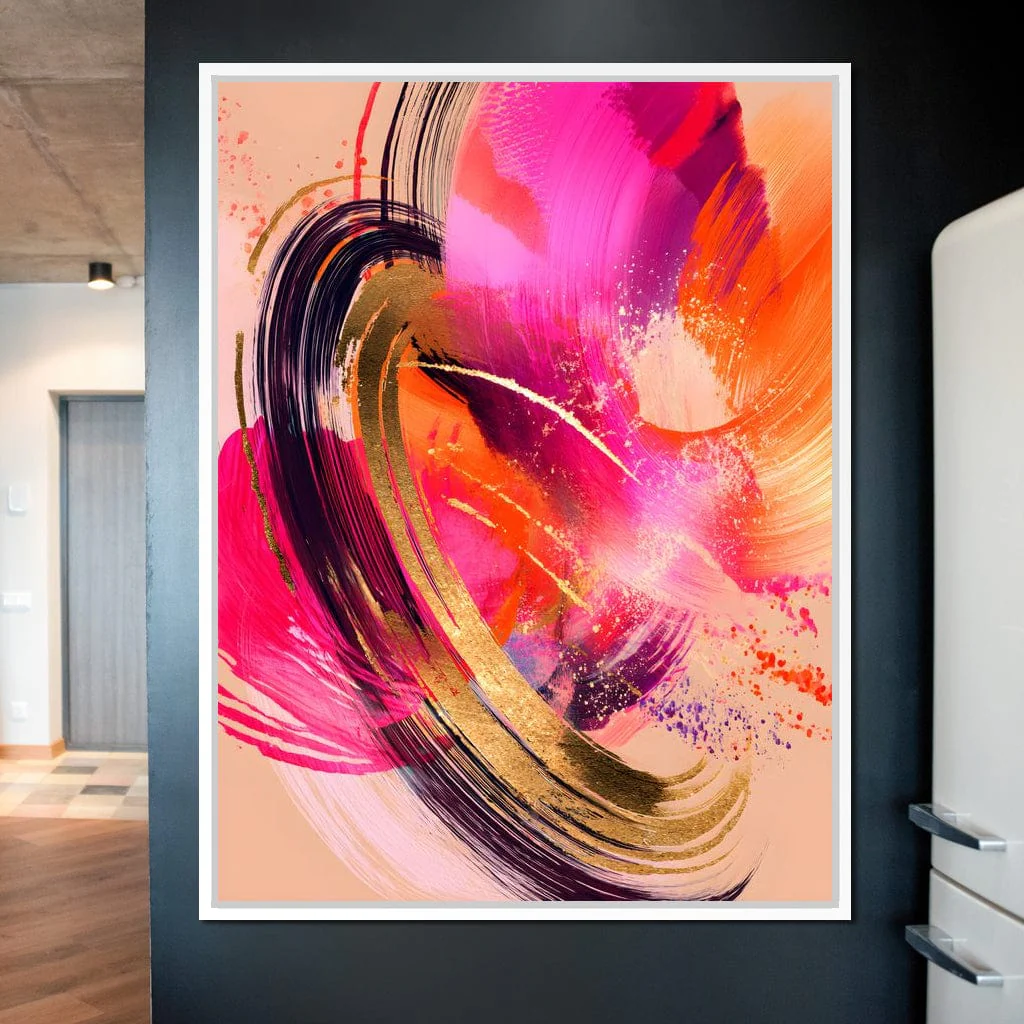 Radiant Magenta Gold Swirl Energy