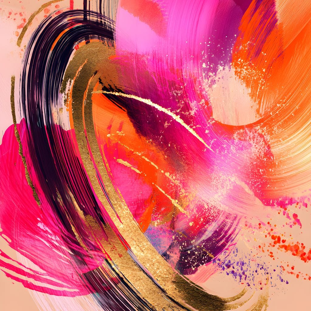 Radiant Magenta Gold Swirl Energy - Image 13