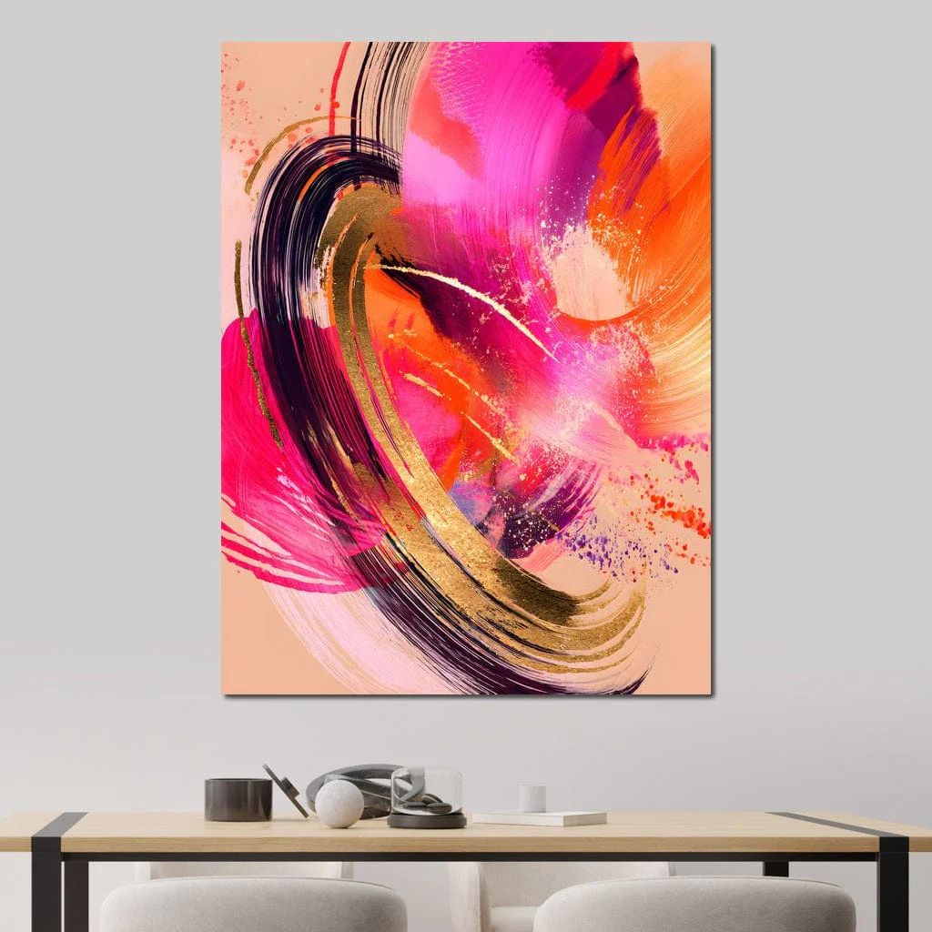 Radiant Magenta Gold Swirl Energy - Image 5