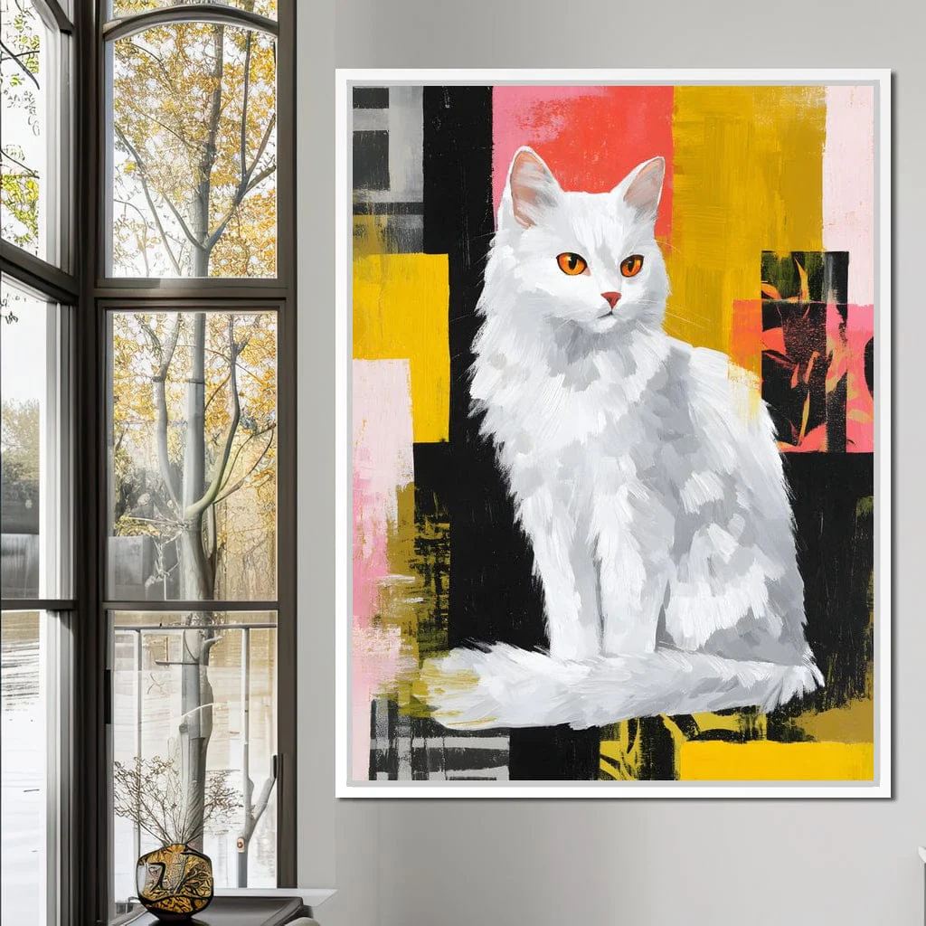 Radiant White Feline Poise - Image 3