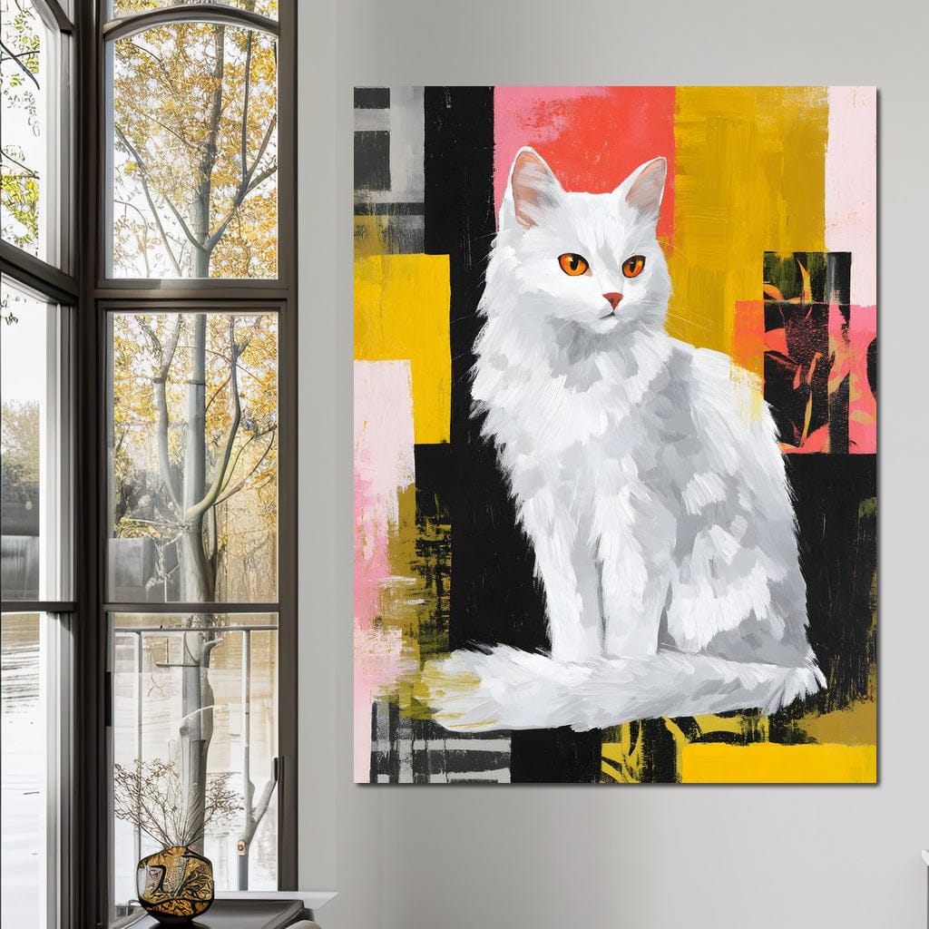 Radiant White Feline Poise - Image 6