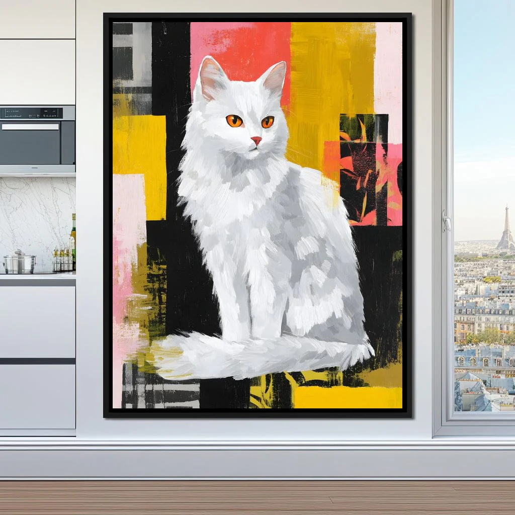 Radiant White Feline Poise - Image 8