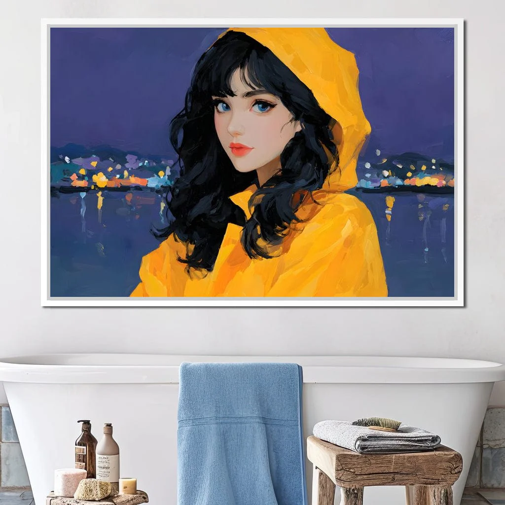 Raincoat Girl Under City Lights - Image 14