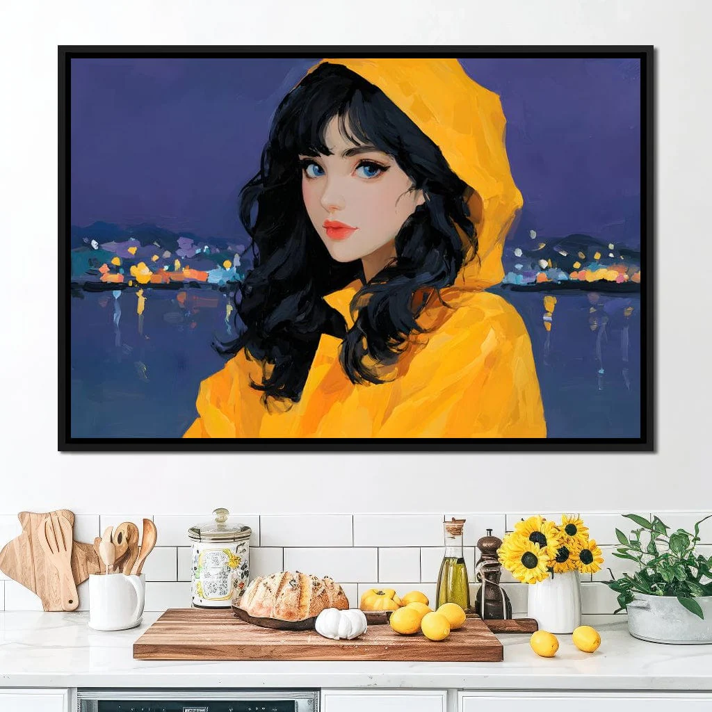 Raincoat Girl Under City Lights - Image 4