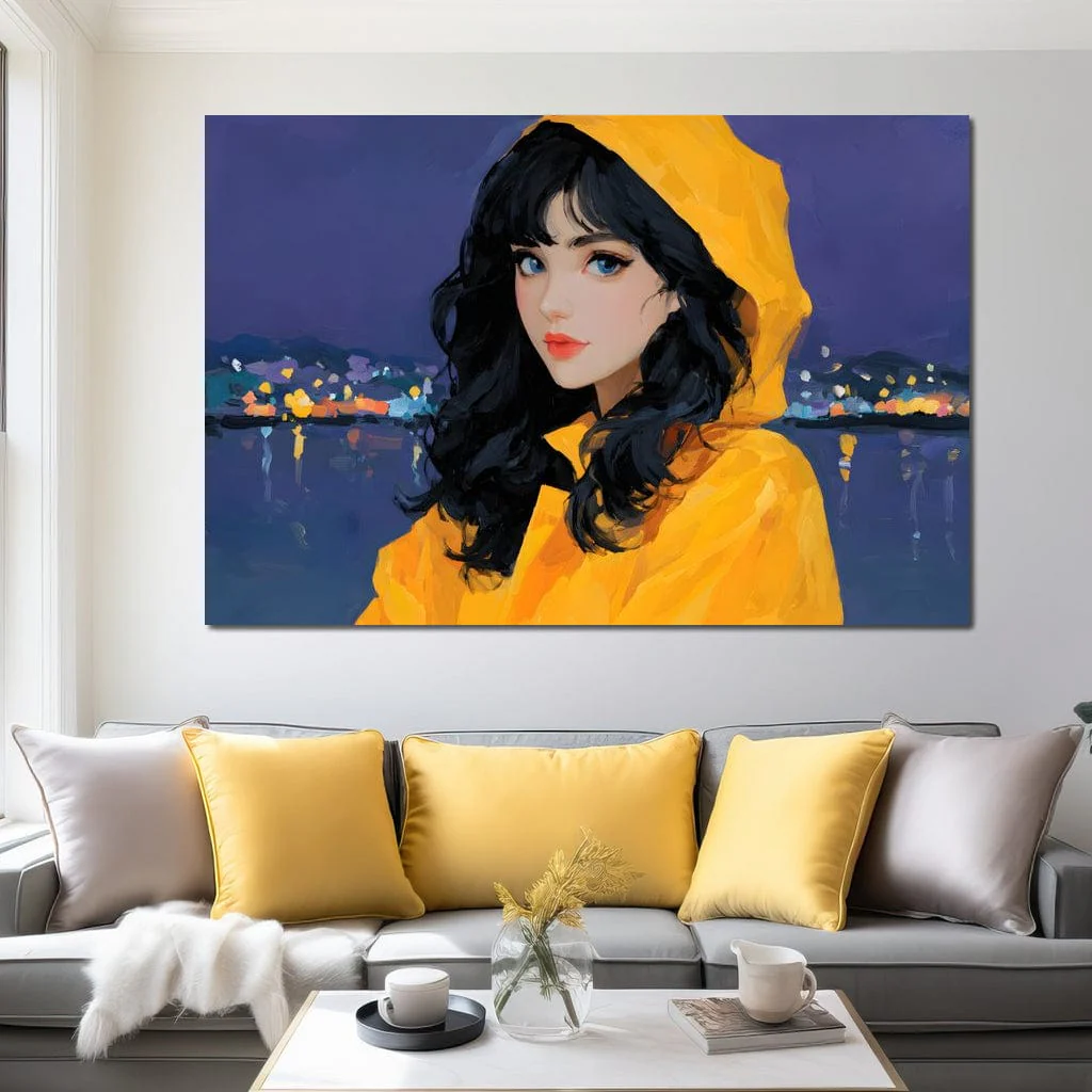 Raincoat Girl Under City Lights - Image 8