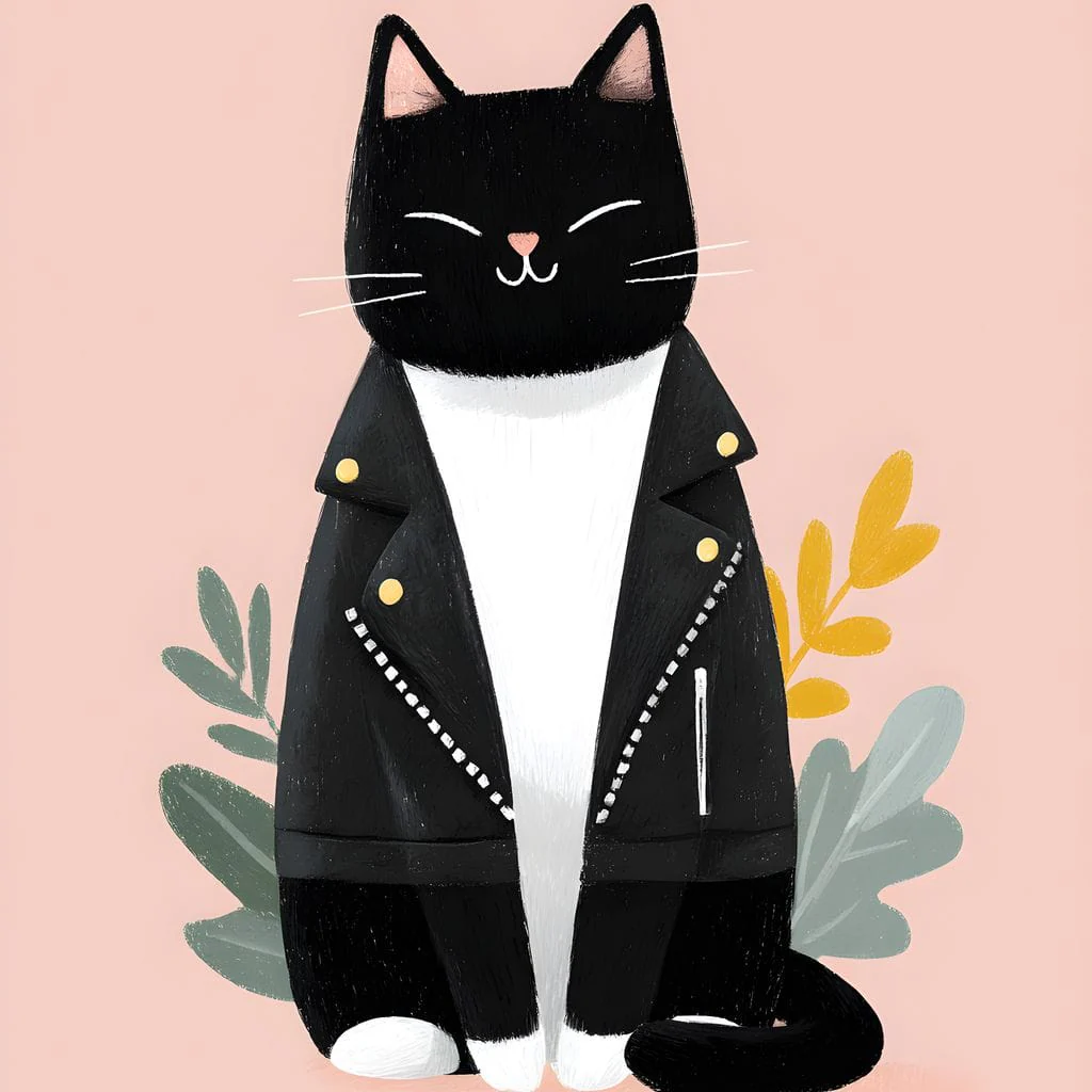 Rebel Feline Chic on Blush - Image 14