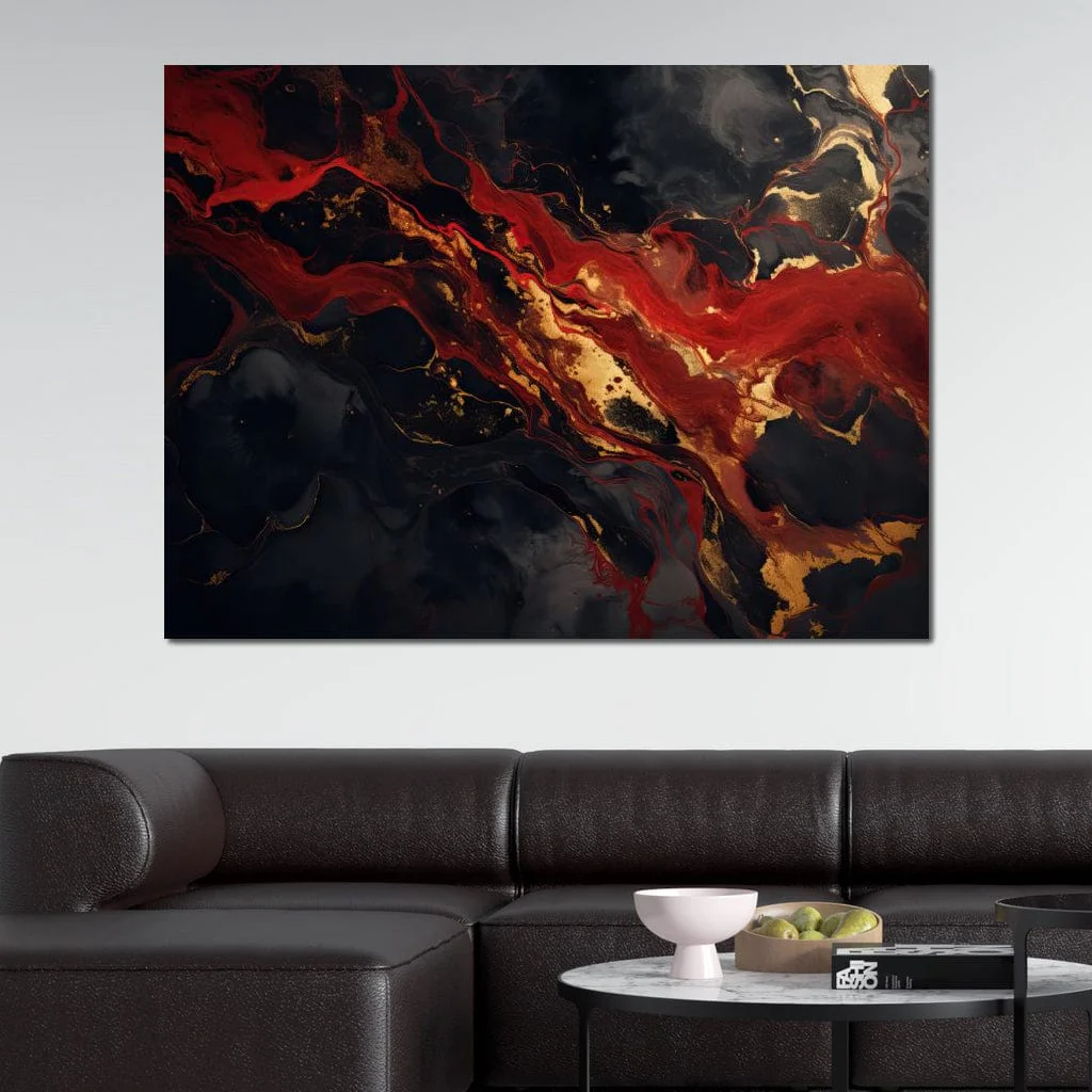 Red Gold and Black Abstraction - Image 14