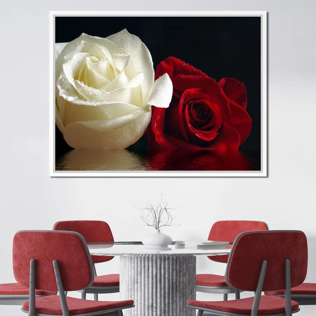 Red & White Roses Reflection - Image 14