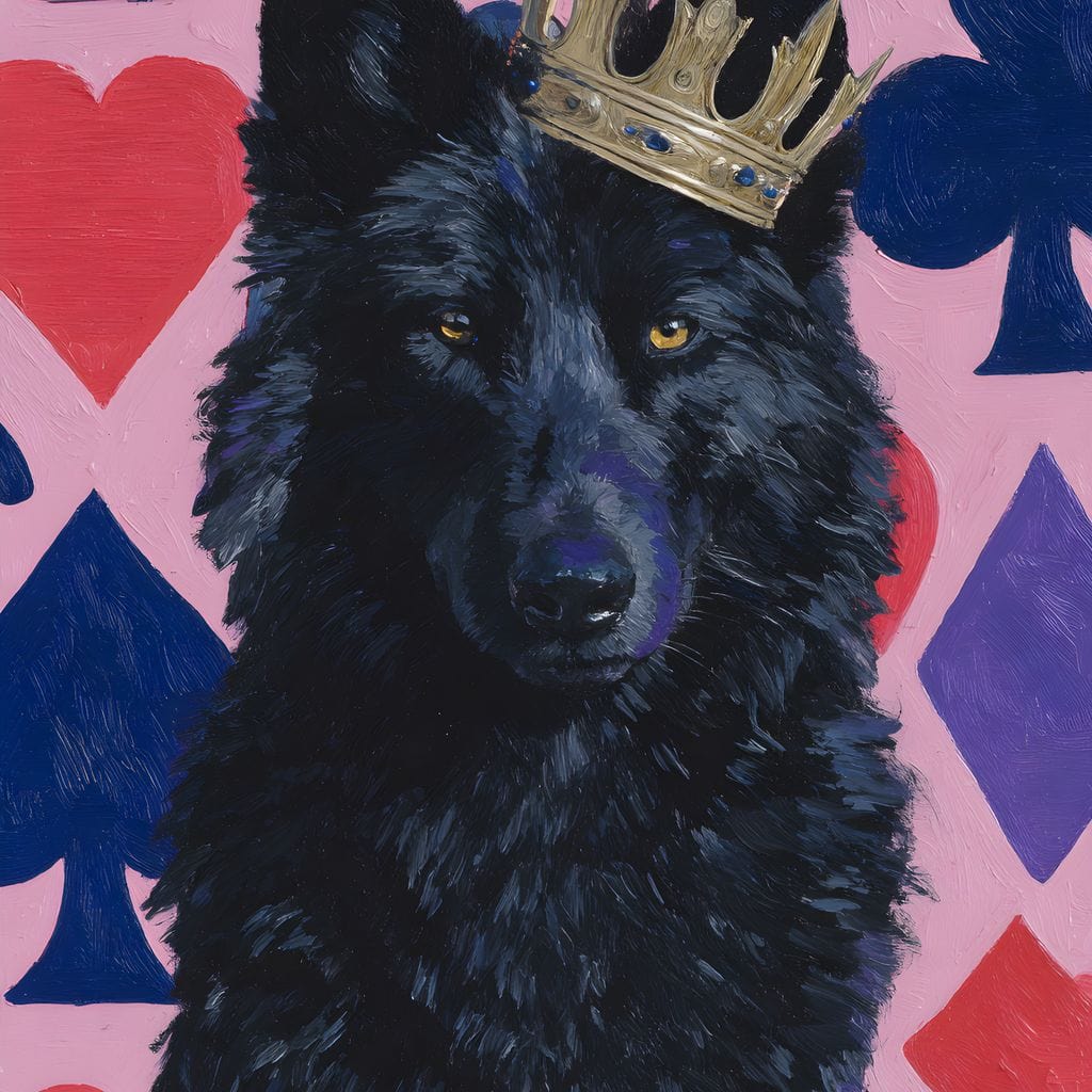 Regal Midnight Wolf Card Royalty - Image 14