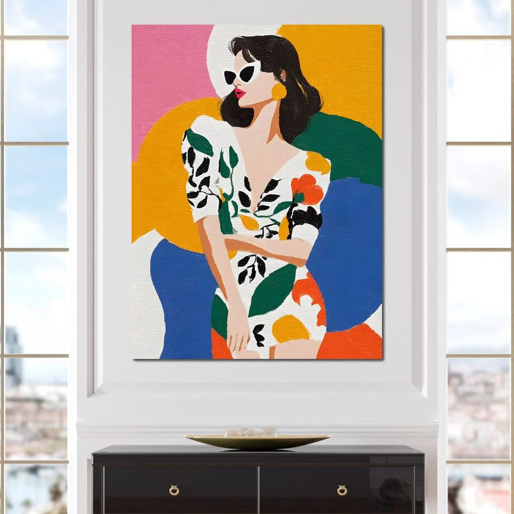Retro Chic Diva Color Pop Portrait - Image 6