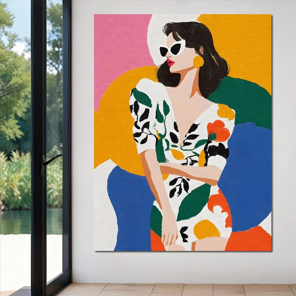 Retro Chic Diva Color Pop Portrait - Image 7