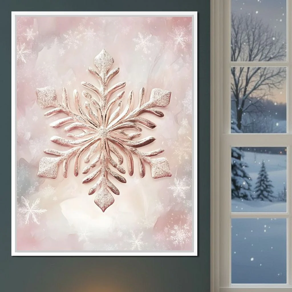 Rose Glimmer Snowflake Elegance - Image 2