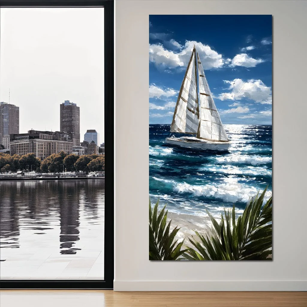 Sailboat Journey Over Turquoise Sea - Image 8