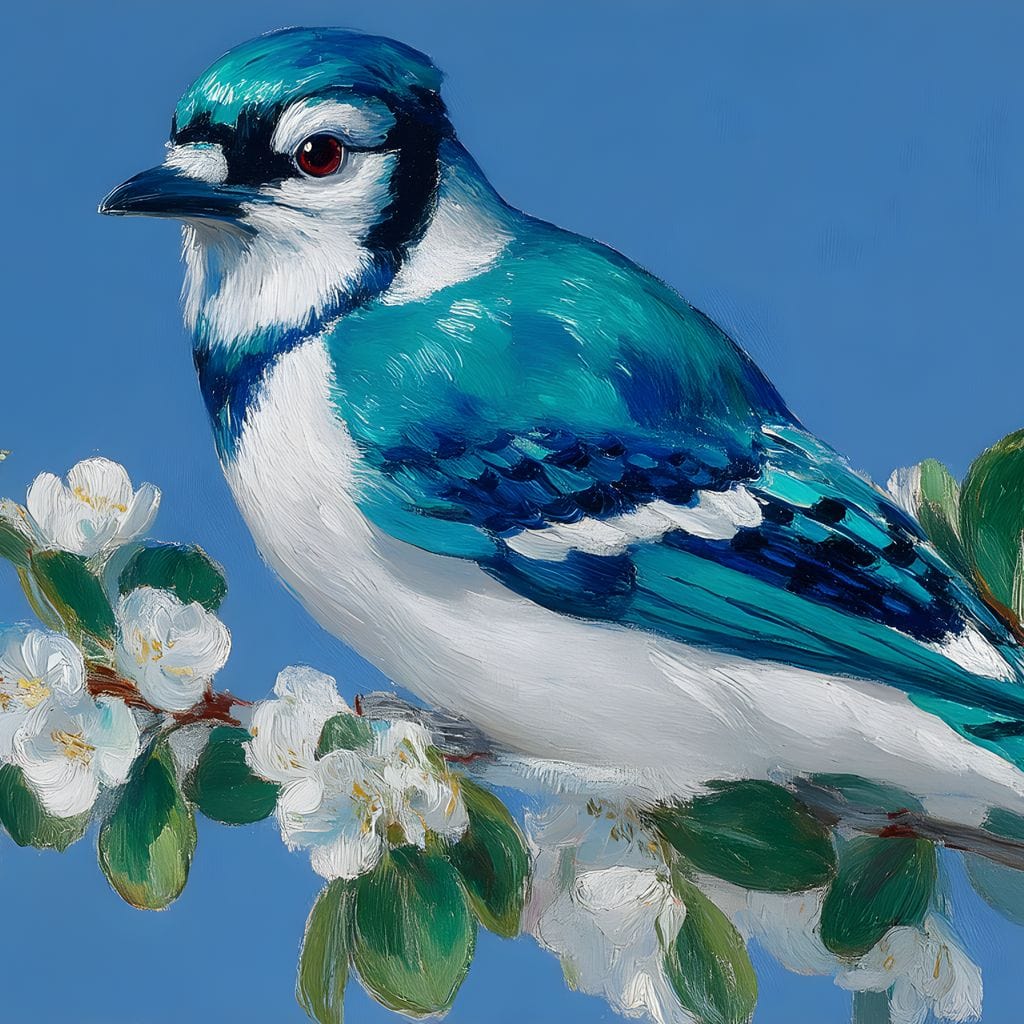 Sapphire Plume on Blossoms - Image 13