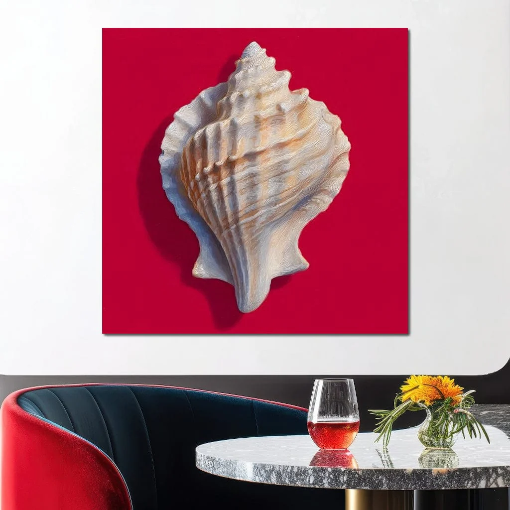 Seashell Reverie on Red - Image 12