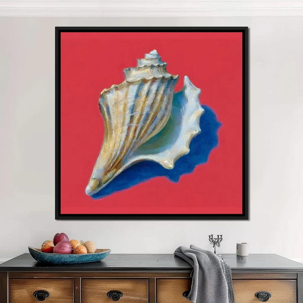 Seashell Symphony on Crimson - Image 2
