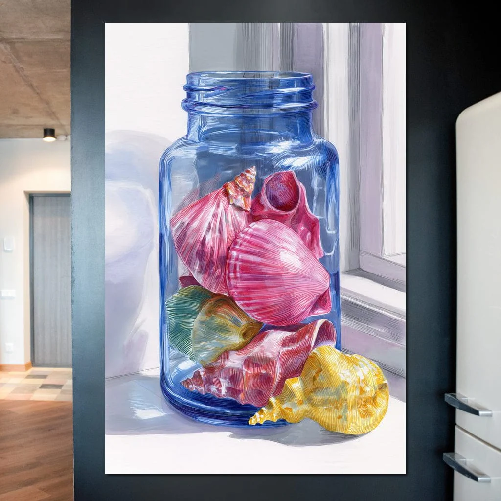Seashells Jar Sunlit Window - Image 9