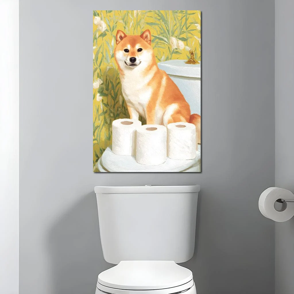 Shiba Guarding Bathroom Rolls - Image 8